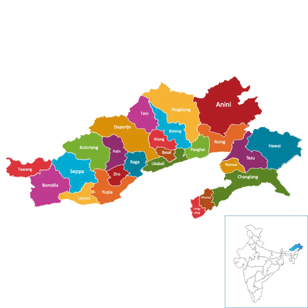 Map of Arunachal Pradesh