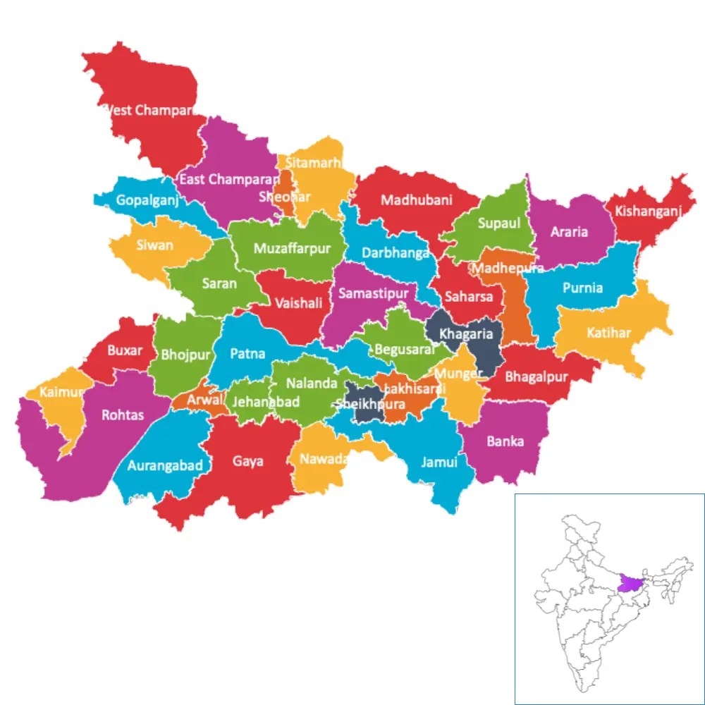 Map of Bihar