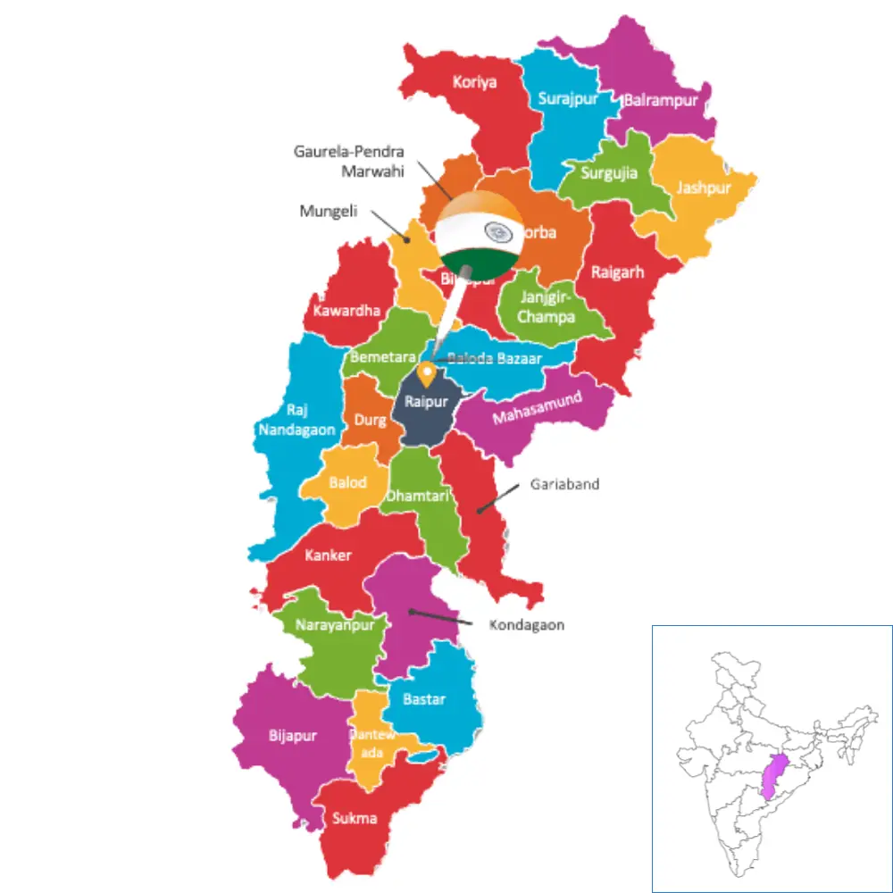 Map of Chhattisgarh