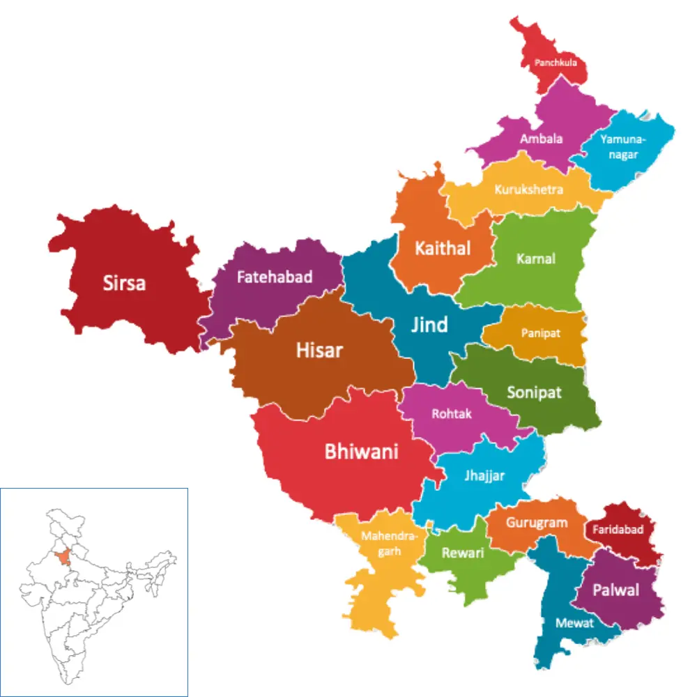 Map of Haryana
