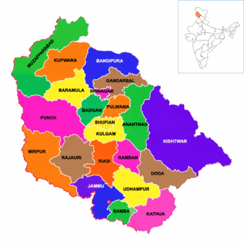 Map of Jammu & Kashmir