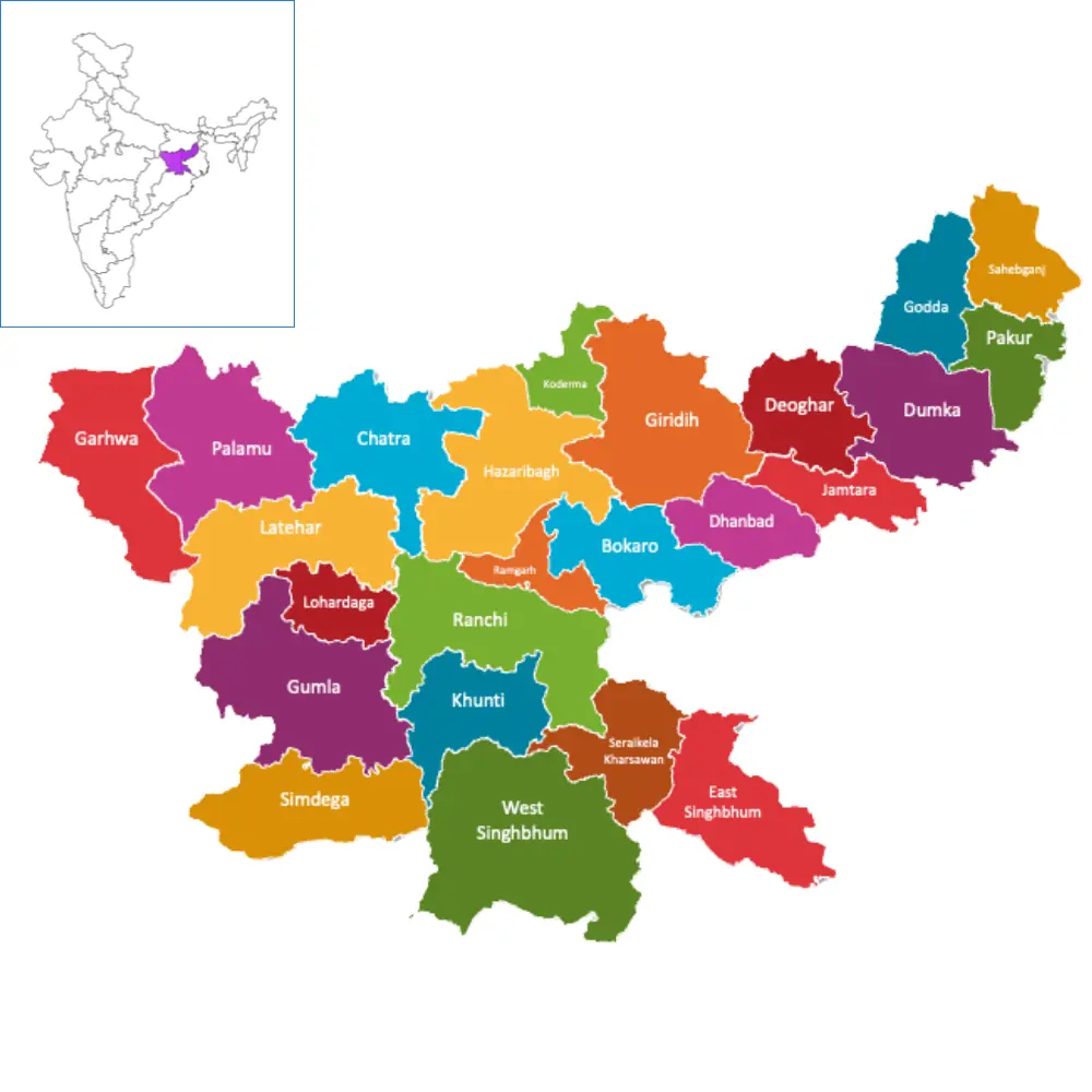 Map of Jharkhand