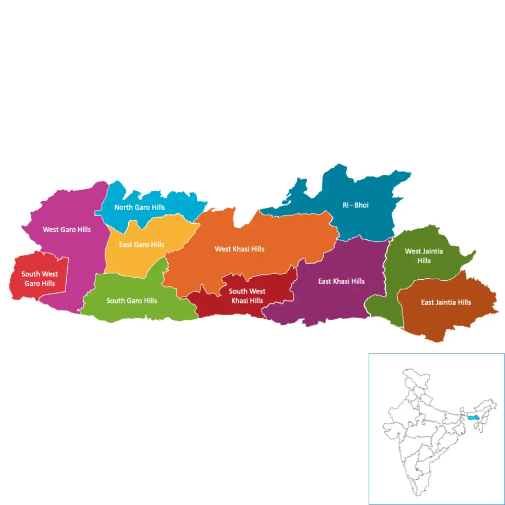 Map of Meghalaya