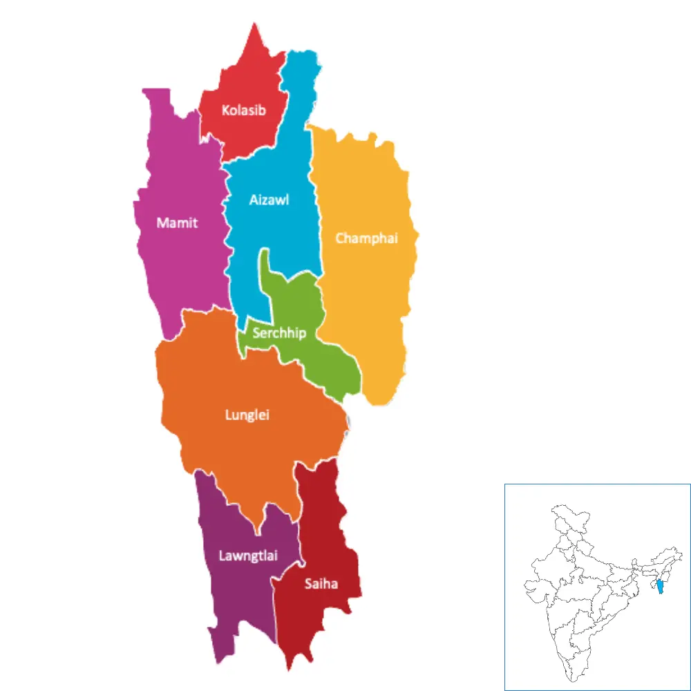 Map of Mizoram