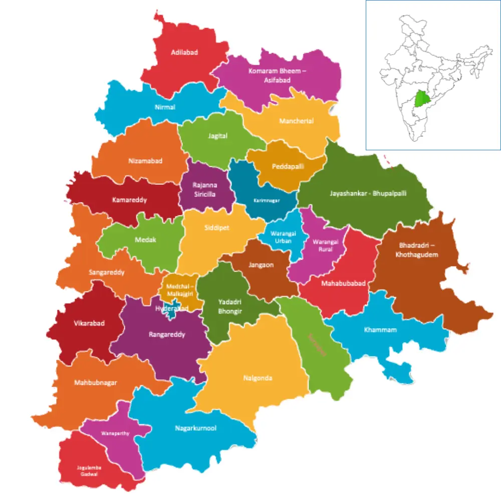 Map of Telangana