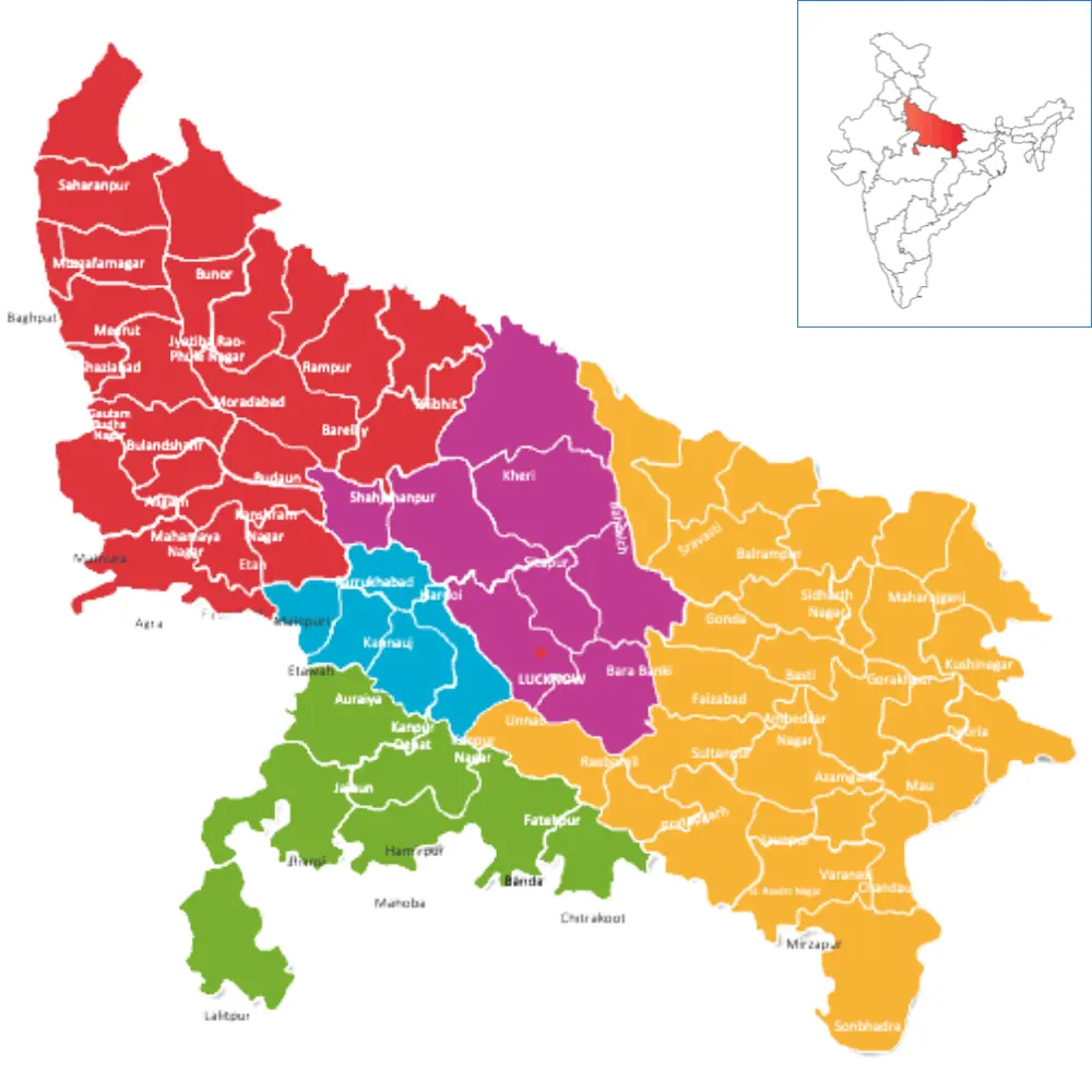 Map of Uttar Pradesh